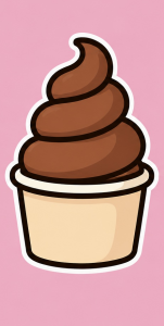 Chocolate Swirld soft serve in a cup
